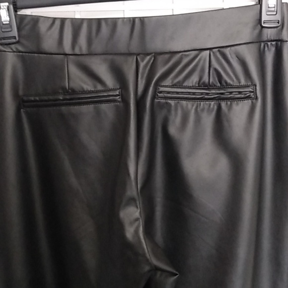 Wit & Wisdom Black Faux Leather Pants Elastic Waist / Pockets Extra Small - Picture 4 of 16